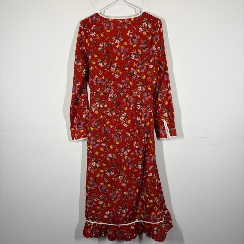Free People Covent Garden Floral Wrap Midi Dress Size 6 - Picture 5 of 12